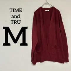 TIME and TRU 【M】ブラウン カーディガン 赤茶 ニット