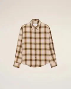 試着のみ AMI PARIS ボクシー ベージュ チェック シャツ 40のサムネイル