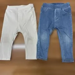 キッズ パンツ 2点セット デニム風
