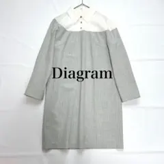 ダイアグラム　グレースコンチネンタル　ワンピース　シャツ　ストライプ　金ボタン