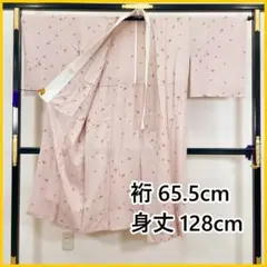 509mu20△長襦袢 正絹 半衿付 鈴 くすみピンク△