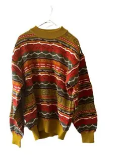 MONDI UOMO 3Dニットセーター　古着　レトロ