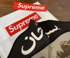 Supreme アラビックロゴ フェイスマスク ショッパー ロゴステッカー付き