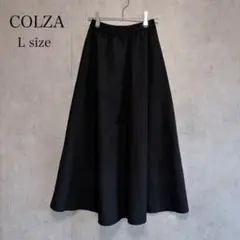 COLZA コルザ ロングスカート L ブラック フレアスカート ウエストゴムのサムネイル