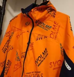 SVOLME フード付きウィンドブレーカー オレンジ/ネイビー