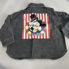 ミッキーマウス ブラックデニムジャケット 110 新品　綿100% フタフタ
