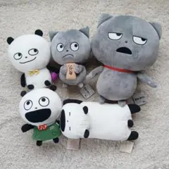 にしむらゆうじ作品 ごきげんぱんだ わるめのねこ ぬいぐるみ　まとめ　セット
