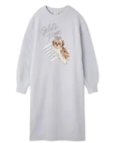 パジャマ ルームウェア シーズ―ジャガードワンピース ジェラートピケ　ブルー