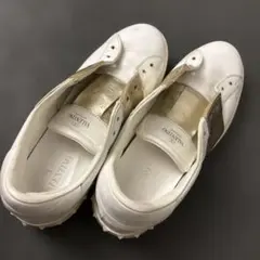 VALENTINO ホワイト/ゴールド スニーカー　紐なしのサムネイル