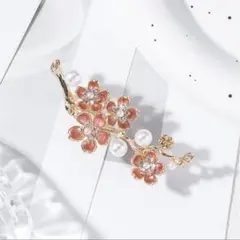 桜 フラワー ブローチ ピンク パール 上品 入学式 卒業式