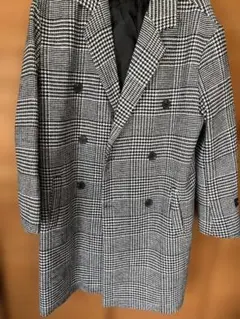 コート ブラック・ホワイトチェック