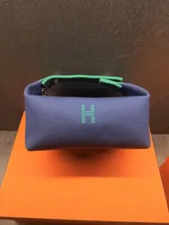 新品 HERMES エルメス ブリッドアブラックPM ポーチ マリン タグ箱付