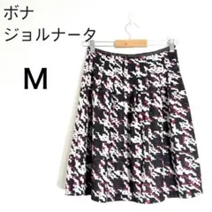 ボナジョルナータ スカート 膝丈 千鳥格子柄 パープル Mのサムネイル