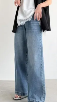 Classical Elf ハイウエストワイドデニムパンツ XLのサムネイル