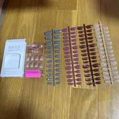 ネイルチップセット 40個以上 グレー ピンク ブラウン