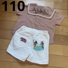 フタフタ　ミニー　ミッキー 　セーラー襟トップス　しまむら　リトシー　半ズボン