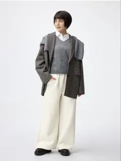 GU パフスウェットバギーパンツ　30 NATURAL WOMAN Mサイズ　白