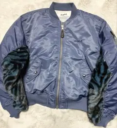 【新品未使用】X-girl MA-1 パネル ファー リバーシブル ジャケット