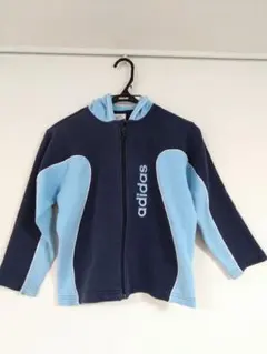 キッズ adidas フード付きパーカー 130cm ネイビー/ライトブルー