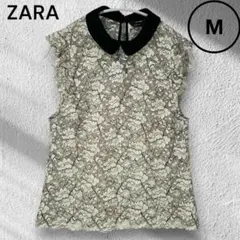 中古【ZARA WOMAN】総レース ノースリーブチュニック キナリ M