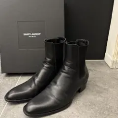最終価格　サンローラン サイドゴア ブーツ サンローランパリ レザー×スエード サイドゴアブーツ 41 メンズ