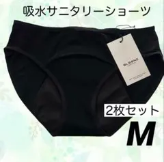 【即日発送】吸水ショーツ ナプキン不要 生理用サニタリーショーツ M 2枚セット