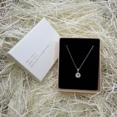 最高級 ジルコニア ハロネックレス S925 シルバー 刻印 アクセサリー