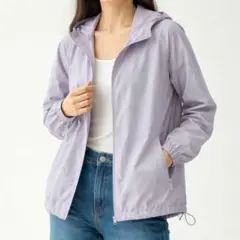 ユニクロ【M】UVカットパーカー ポケッタブル フードジャケット ライトアウター