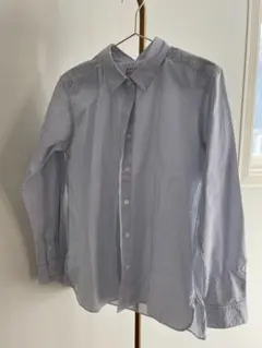 無印良品　青ストライプ 長袖シャツ