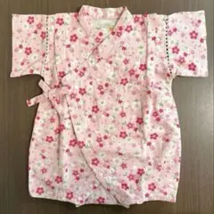 甚平♡ロンパース♡カバーオール　80㎝　ピンク　桜柄　花柄　くろわっさんすべべ