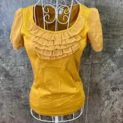 ✨ミッシェルクラン✨トップス♡カットソー♡異素材♡マスタード♡(38)のサムネイル
