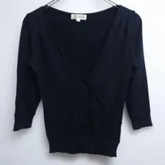 MICHEL KLEIN ブラック Vネックニット 38 カジュアル 上品