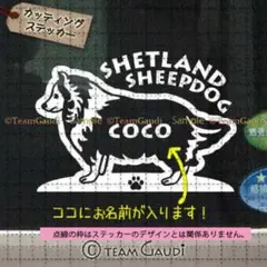 シェルティ No.4　名前入 カッティング　ステッカー 　シェットランド　シール