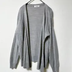 Navy. グレー カーディガン 薄手 ニット カーディガン M グレー 洗える