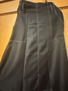 ブラック フレアスカート ゴムウエスト