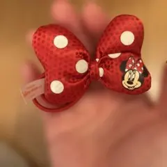 ディズニー　ミニーちゃん　リボンヘアゴム　ミニ キーホルダー