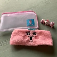 おぱんちゅうさぎ ピンク ヘアバンド 収納ポーチ付き　カチューシャ