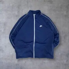 90s NIKE トラックジャケット ネイビー 刺繍ロゴ シティスタイル