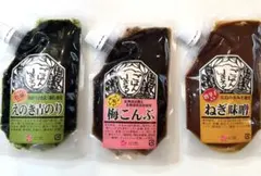 広島土産 佃煮 ご飯のおとも えのき青のり 梅こんぶ ねぎ味噌 セットのサムネイル