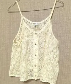 CLEF DE SOL アイボリー レースキャミソール M