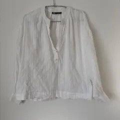 ZARA ストライプホワイト 長袖シャツ XS