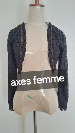 未使用★axes femme★ボレロ レース カーディガン 黒 М ショート丈