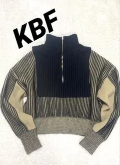 KBF　レイヤードハーフジップニットBLACK