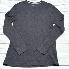 OLD NAVY 長袖 ワッフルカットソー ダークグレー S