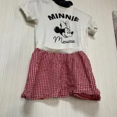ミニーちゃん赤チェックワンピース