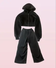 SHEIN パーカーセットアップ ブラック