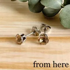 終《スワロフスキー》カットストーンピアス【Lt.コロラドトパーズイグナイト】