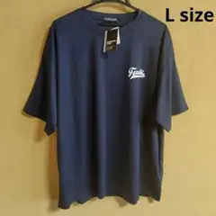 RECORDING BIRDS ロゴプリント 半袖Tシャツ ネイビー L