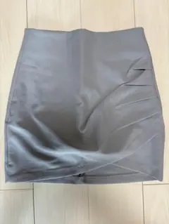 グレー タイトミニスカート M 無地 美脚 ストレッチ