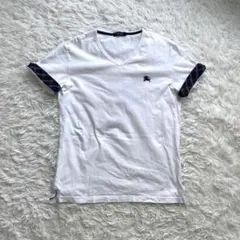 お*り様 【バーバリーブラックレーベル】Tシャツ 2way 白　チェック　Vネッ